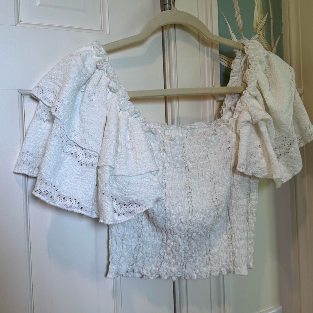White Ruffled Zara Top